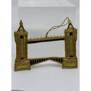 Vintage Gold Tower Bridge Ornament Gold Black 1970